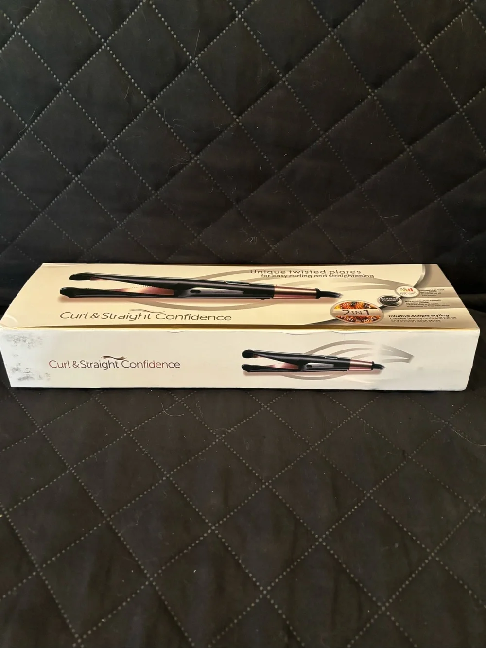 Curl & straight Confidence 2-in-1 Hair Styler in Black and Rose Gold